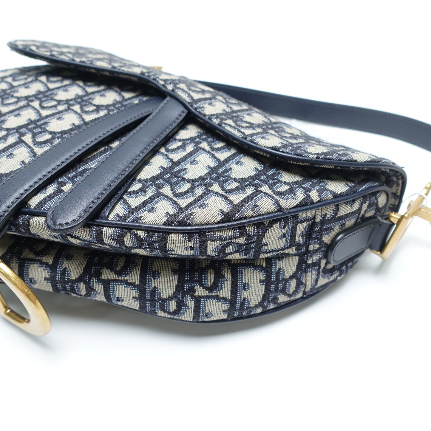 Pre-Owned Dior Saddle Blue Obique Canvas Shoulder Bag T10439073