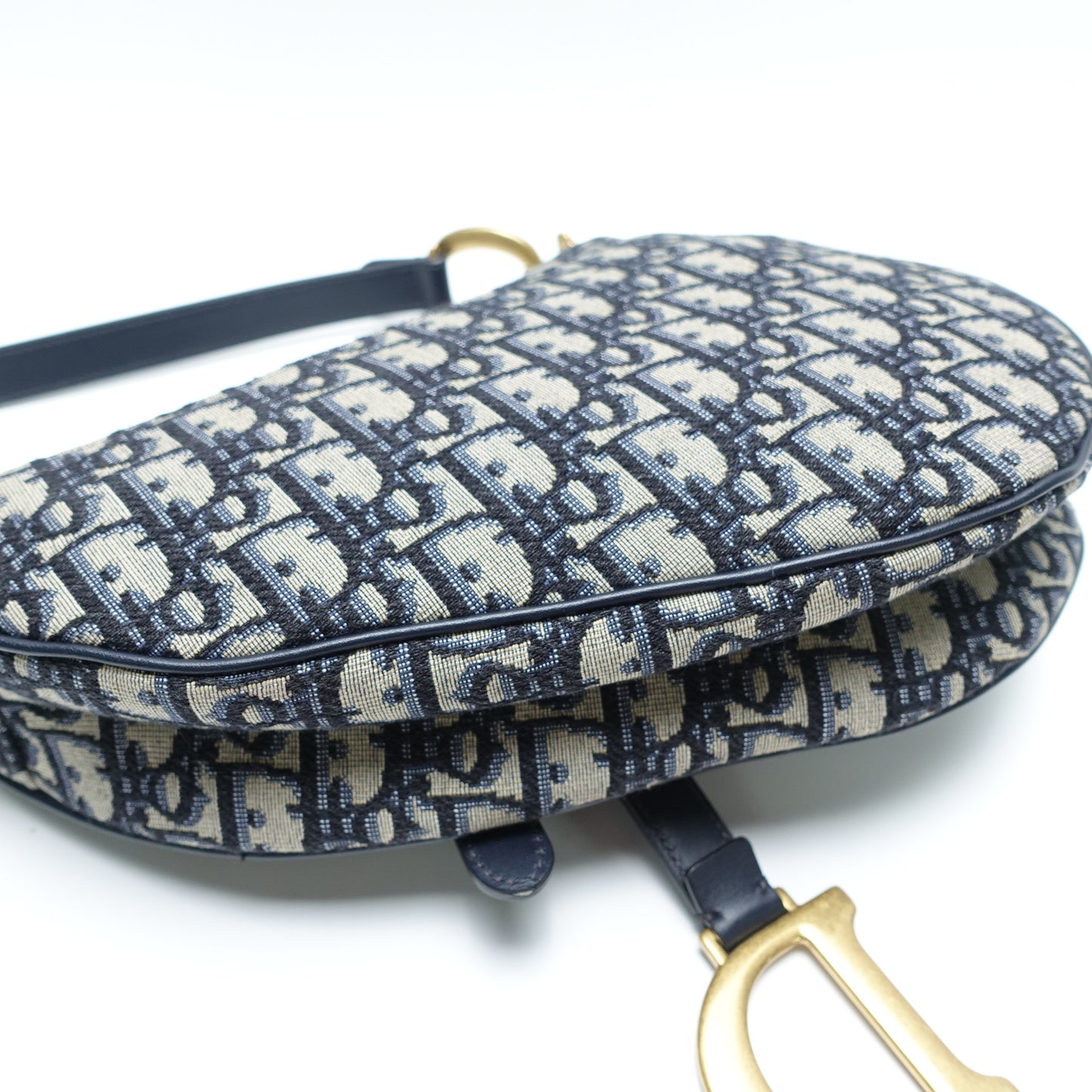 Pre-Owned Dior Saddle Blue Obique Canvas Shoulder Bag T10439073