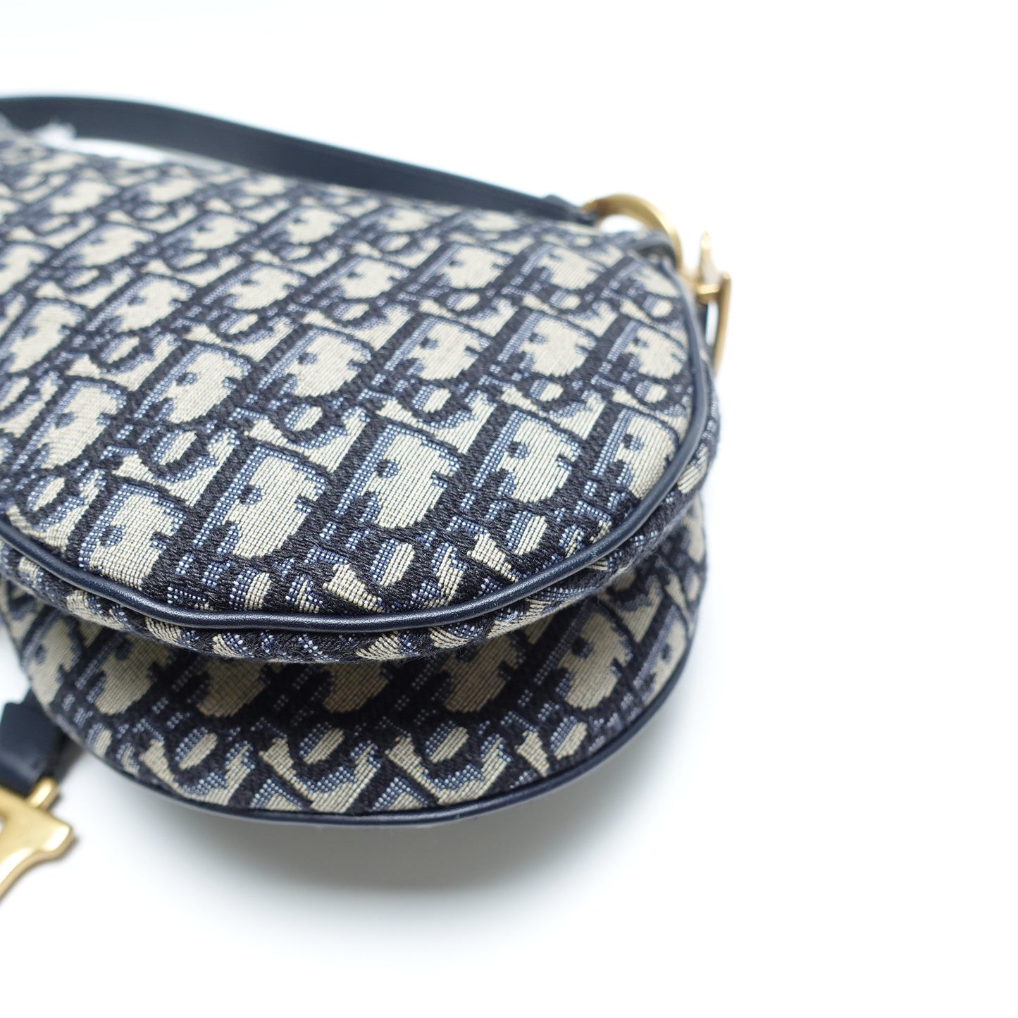 Pre-Owned Dior Saddle Blue Obique Canvas Shoulder Bag T10439073