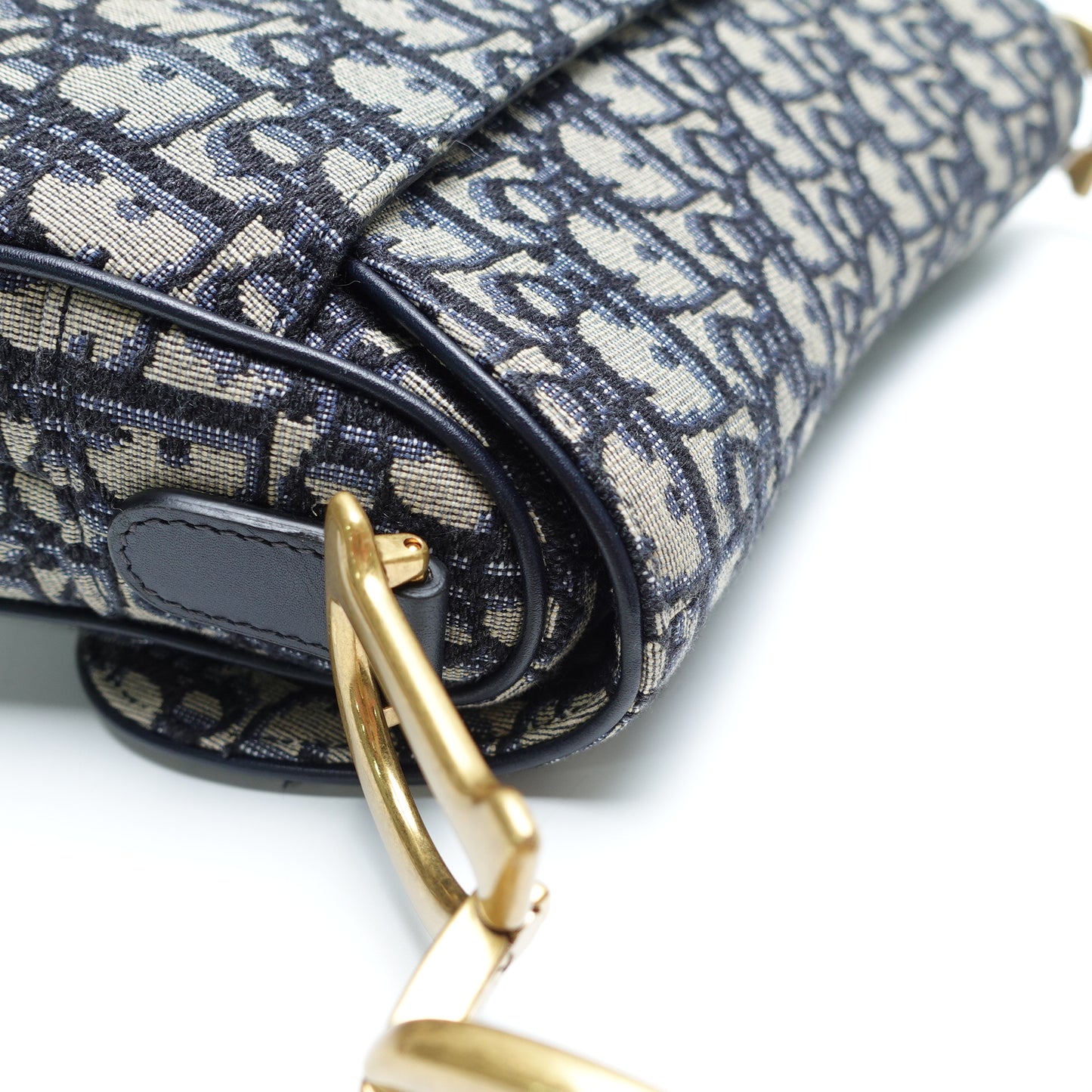 Pre-Owned Dior Saddle Blue Obique Canvas Shoulder Bag T10439073