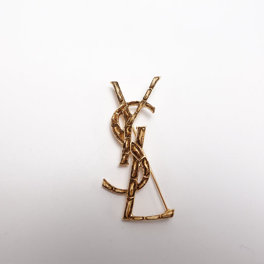 Pre-Owned Saint Laurent Gold Metal Brooch T10436168