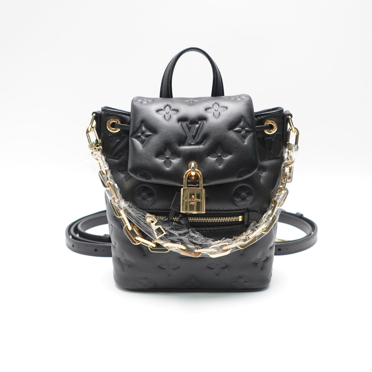 Pre-Owned Louis Vuitton Coussin PM Black Lambskin Leather Backpack T10439628