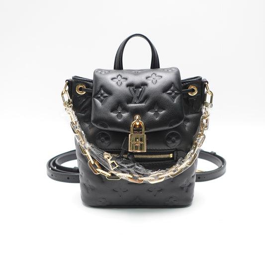 Pre-Owned Louis Vuitton Coussin PM Black Lambskin Leather Backpack T10439628