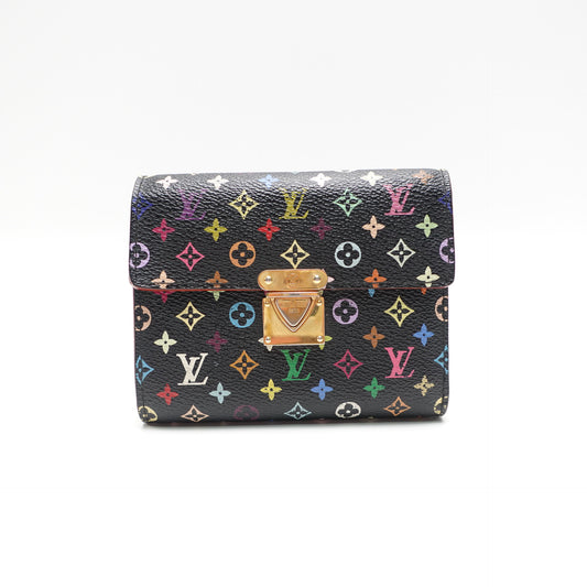 Pre-Owned Louis Vuitton Black  Multicolor Coated Canvas Wallet T10434544