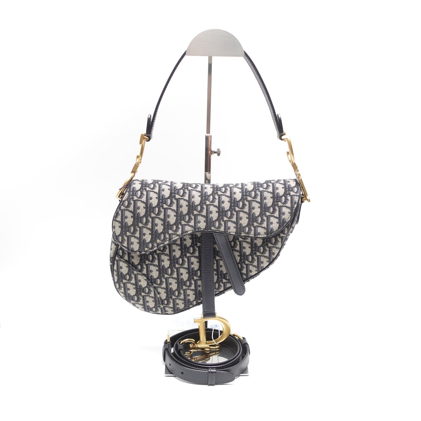 Pre-Owned Dior Saddle Blue Obique Canvas Shoulder Bag T10439561