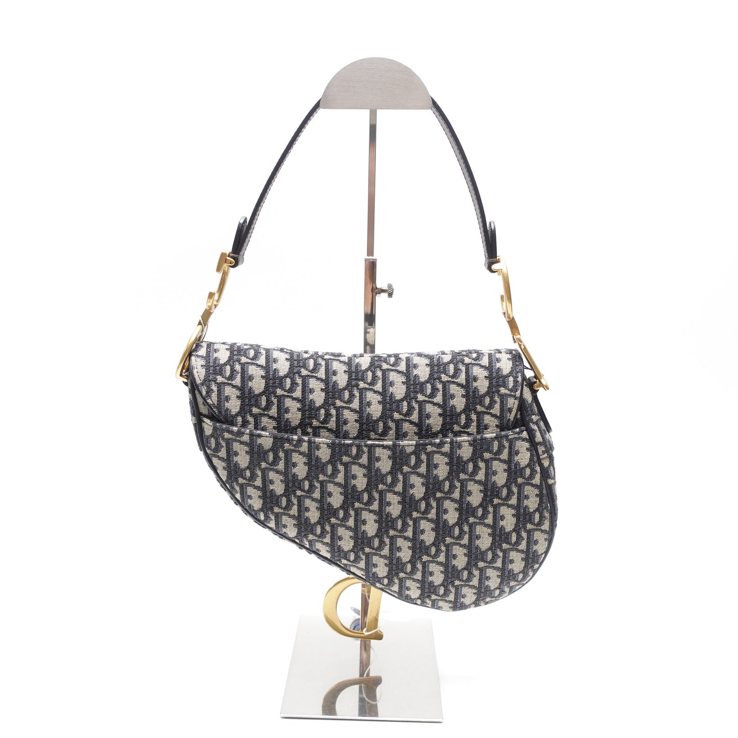 Pre-Owned Dior Saddle Blue Obique Canvas Shoulder Bag T10439561