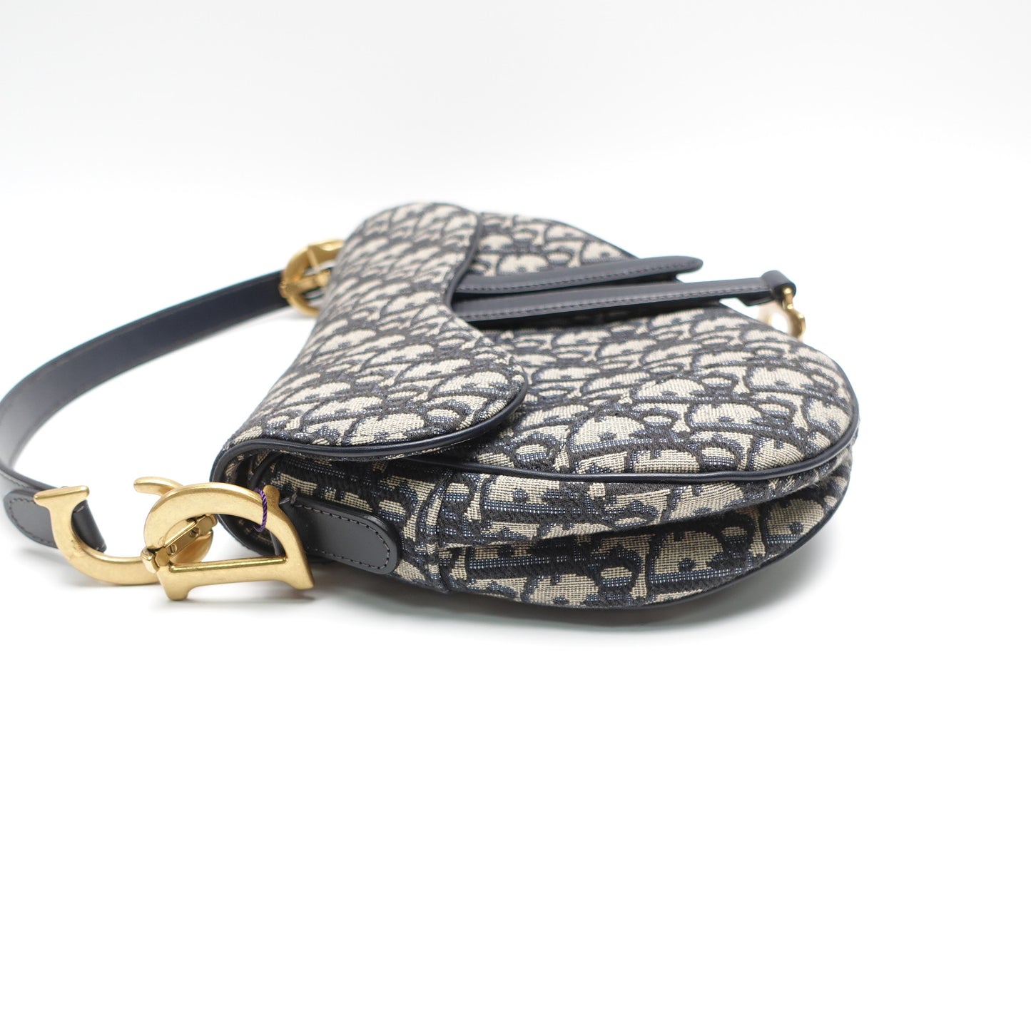 Pre-Owned Dior Saddle Blue Obique Canvas Shoulder Bag T10439561