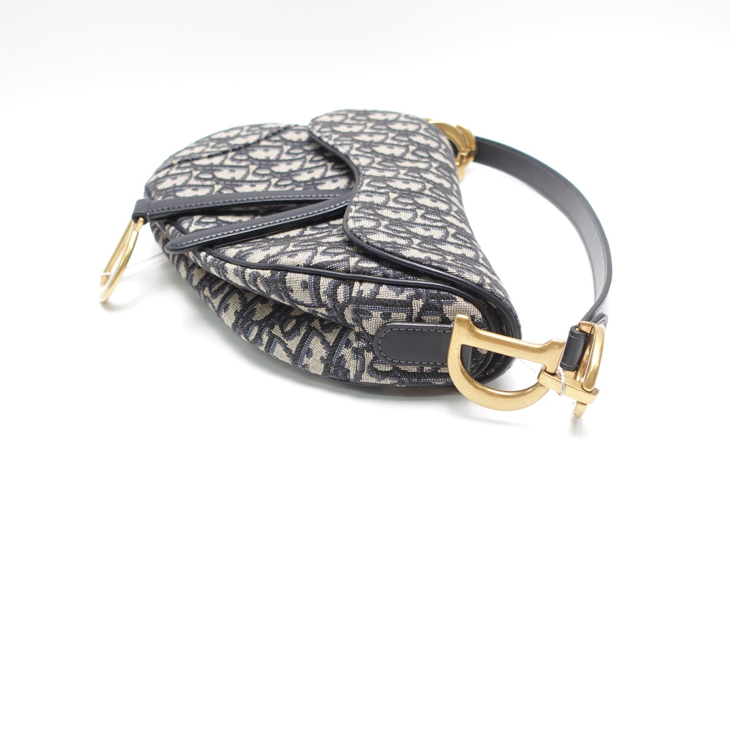 Pre-Owned Dior Saddle Blue Obique Canvas Shoulder Bag T10439561