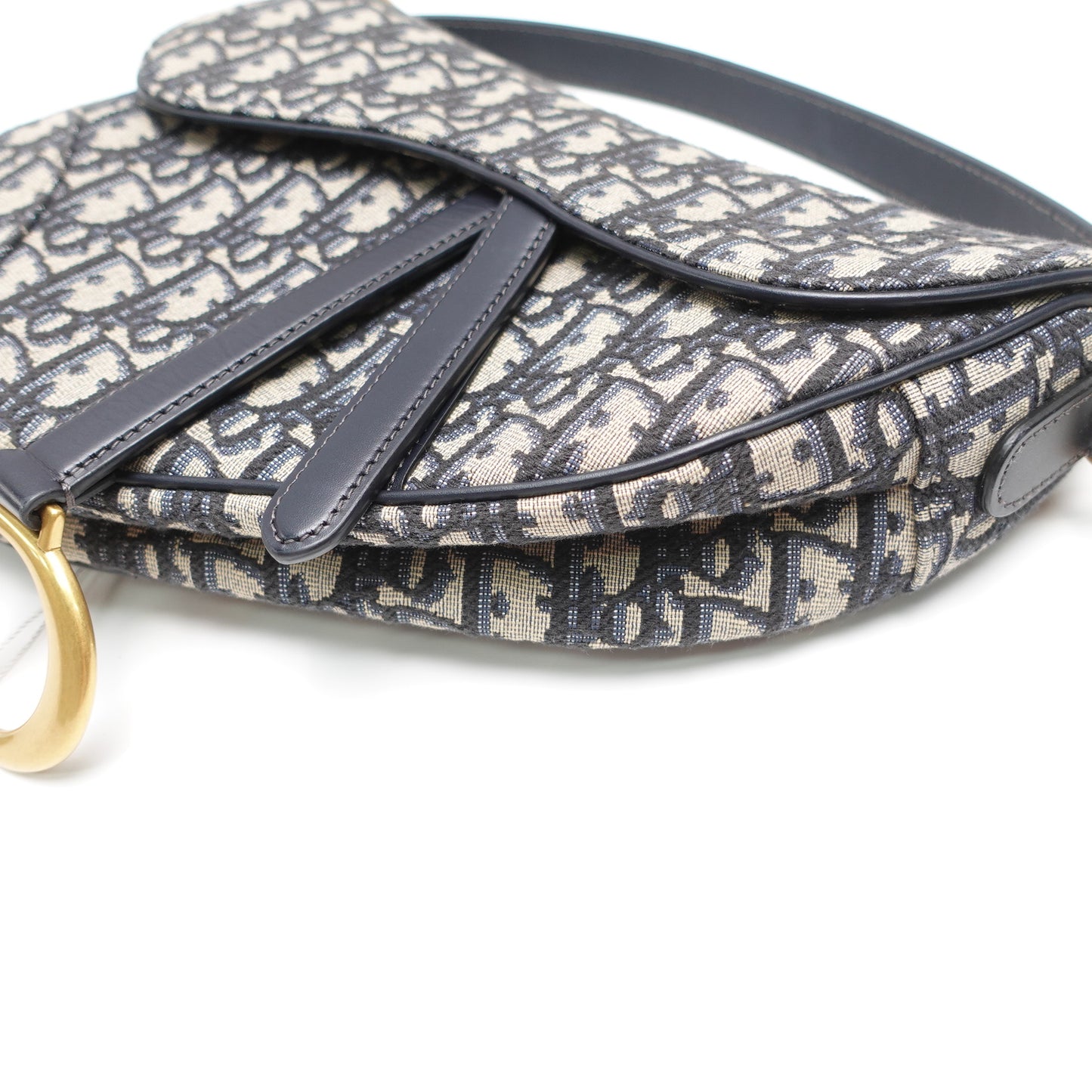 Pre-Owned Dior Saddle Blue Obique Canvas Shoulder Bag T10439561