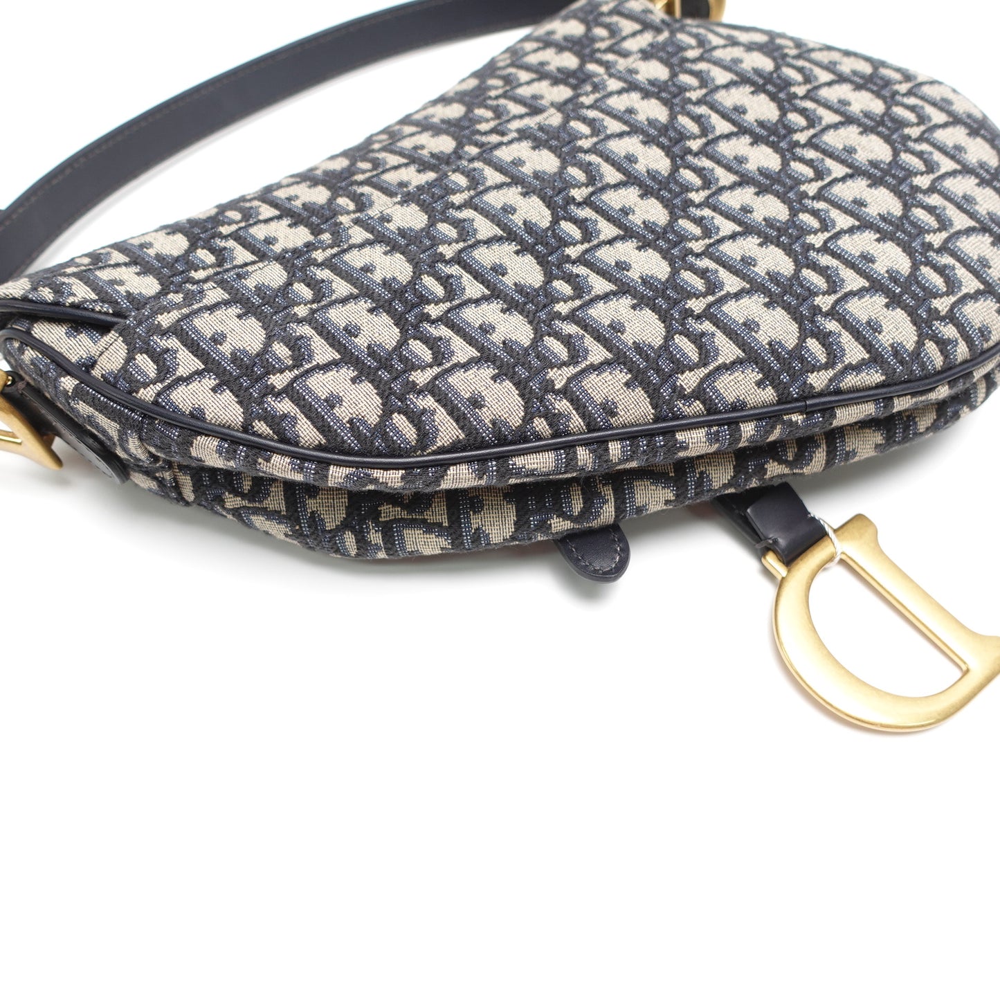 Pre-Owned Dior Saddle Blue Obique Canvas Shoulder Bag T10439561