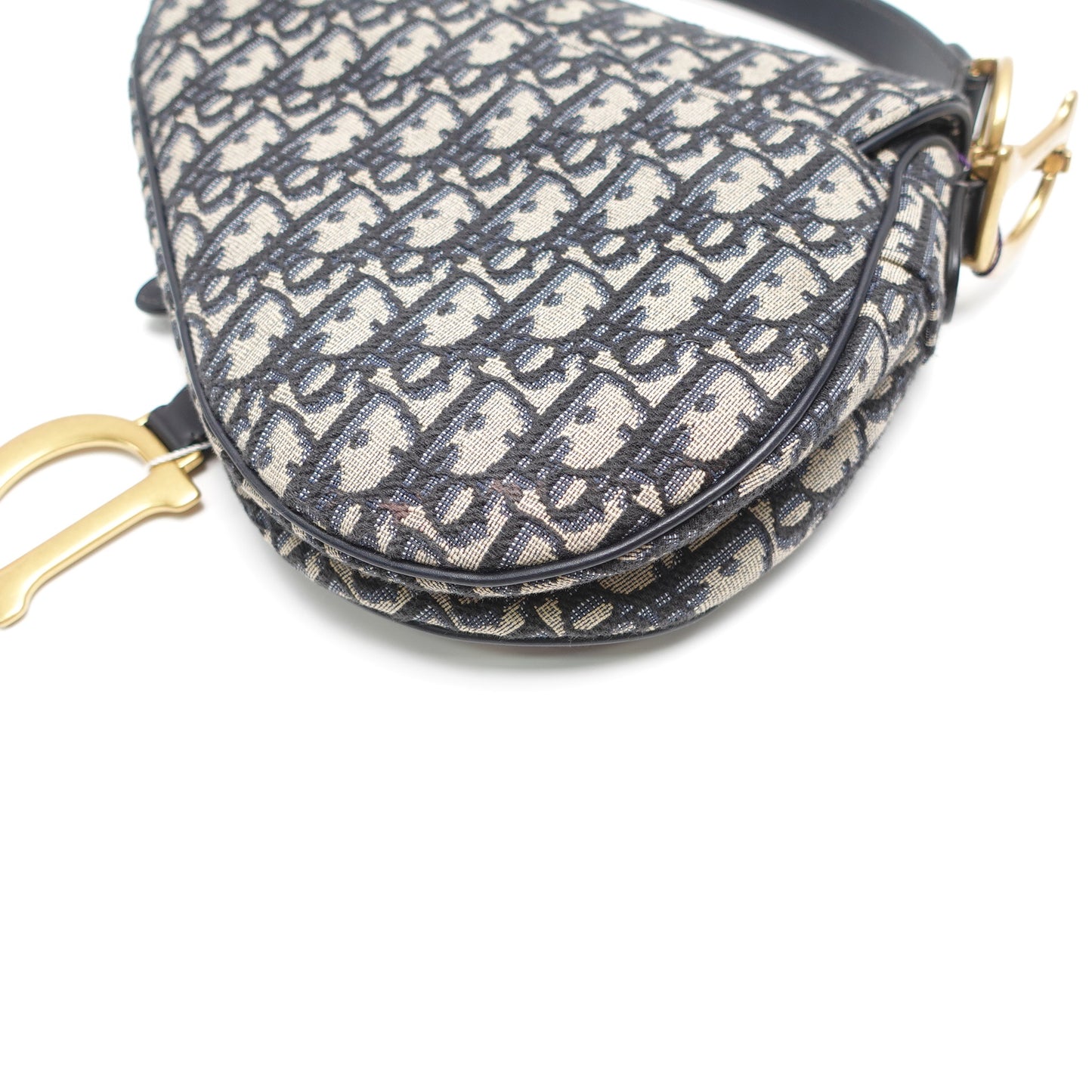 Pre-Owned Dior Saddle Blue Obique Canvas Shoulder Bag T10439561