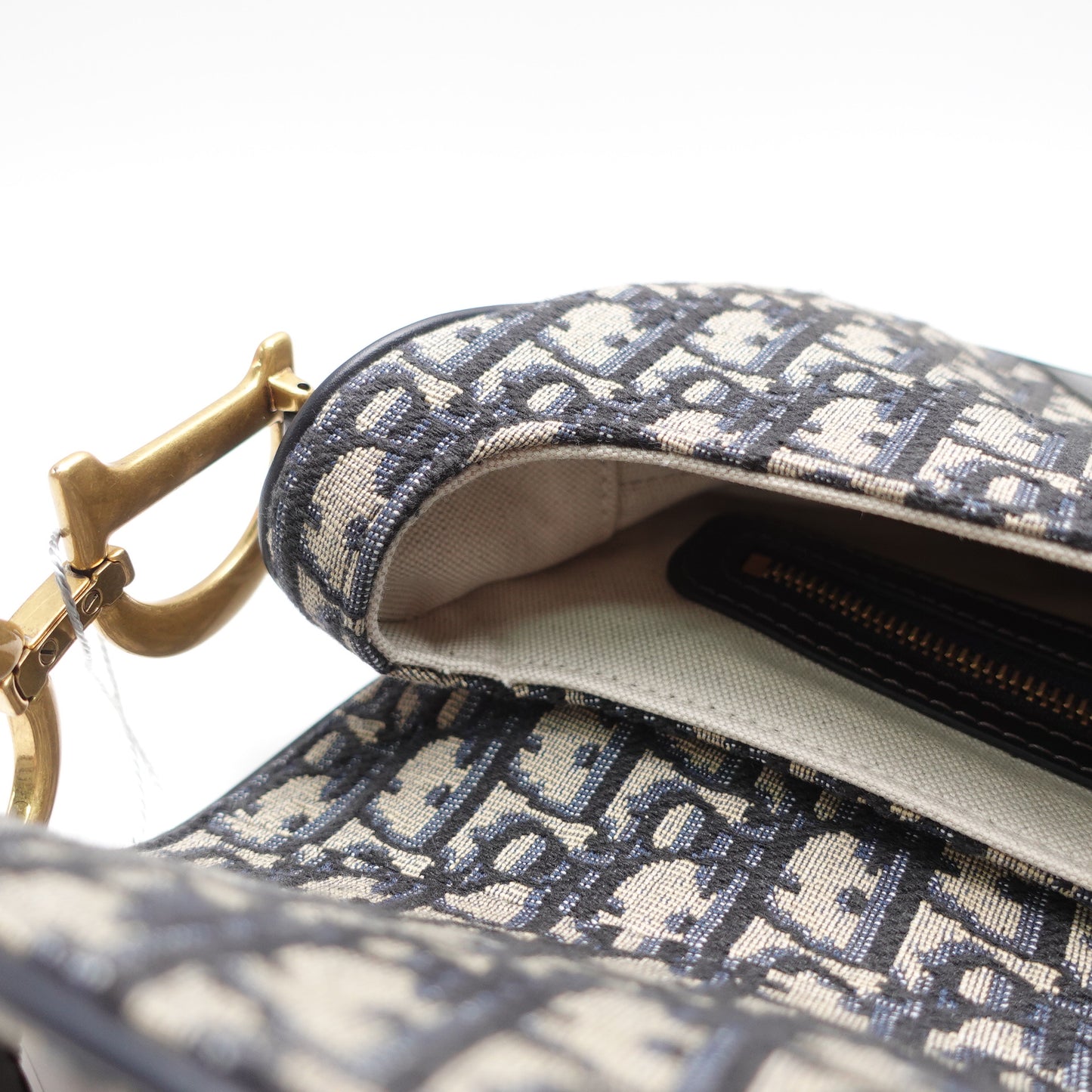 Pre-Owned Dior Saddle Blue Obique Canvas Shoulder Bag T10439561