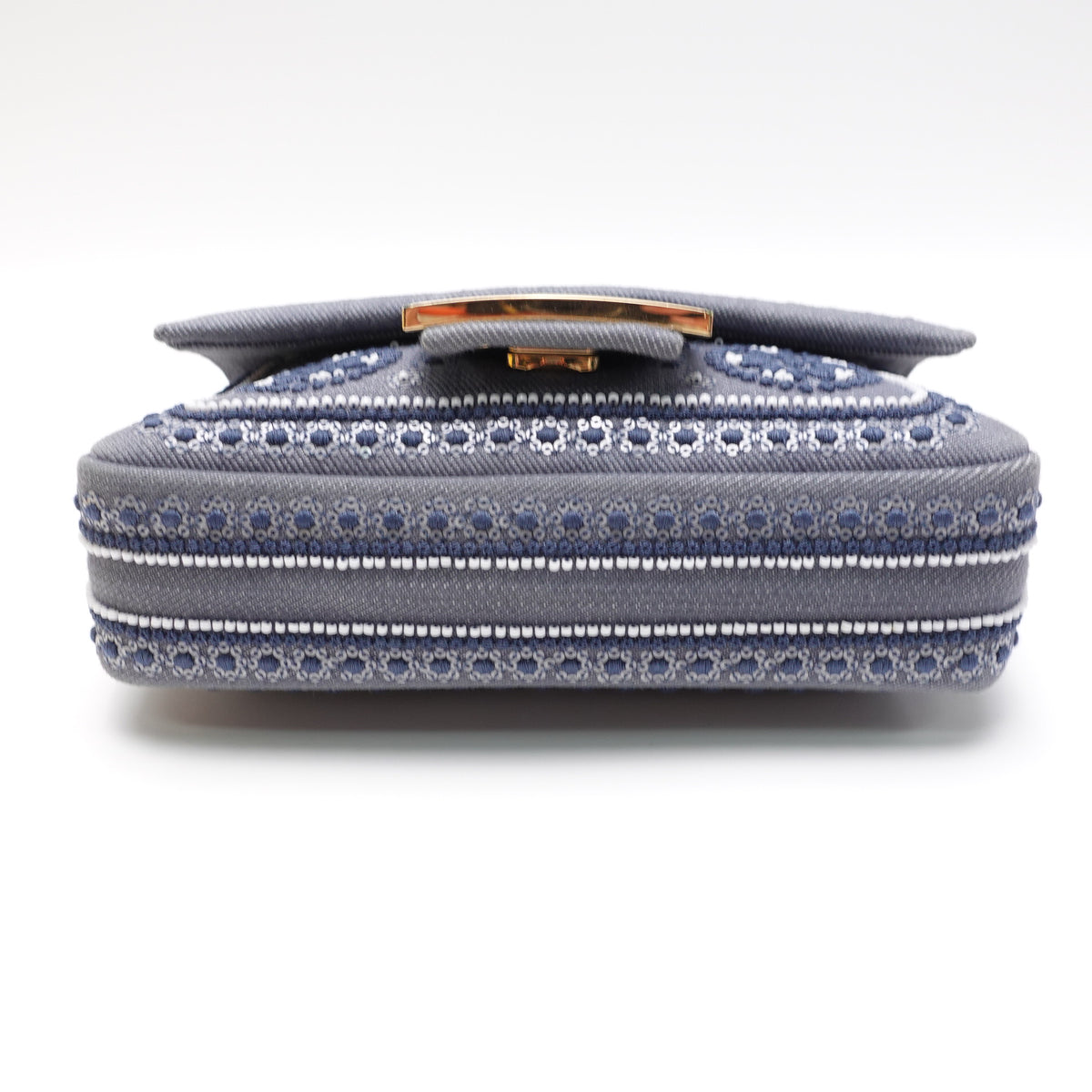 Pre-Owned Fendi Baguette Blue Canvas Shoulder Bag T10437621