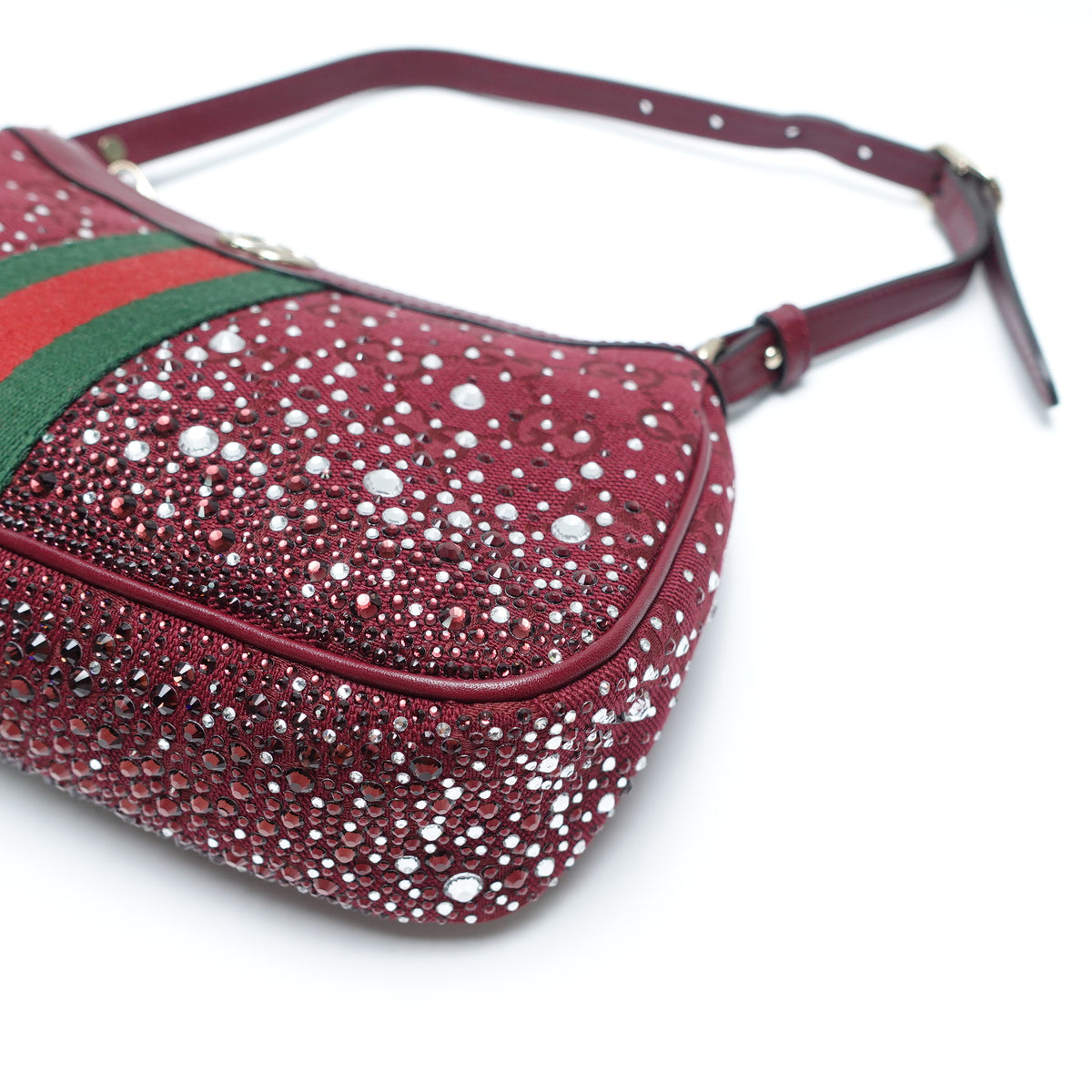 Pre-Owned Gucci Ophidia Burgundy Canvas Shoulder Bag T10442256