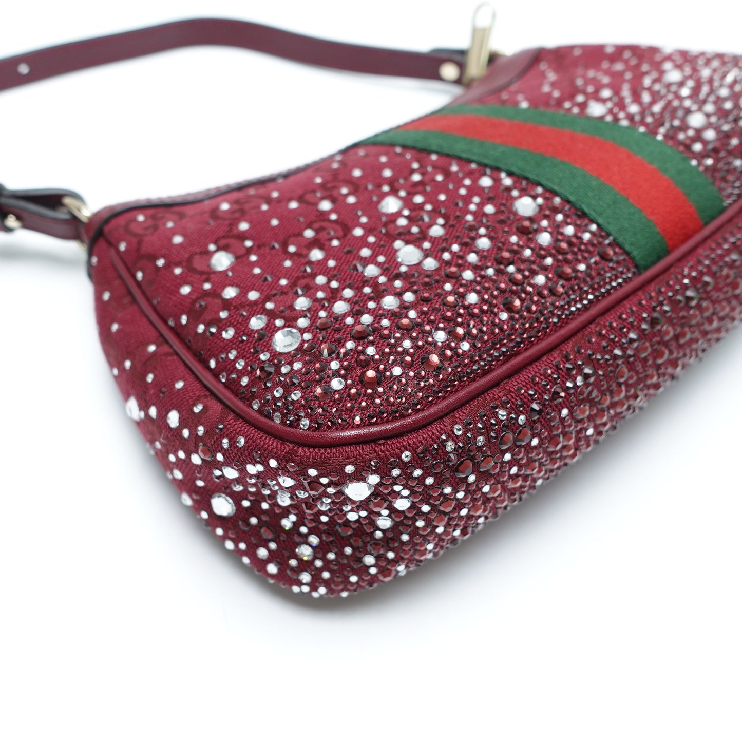 Pre-Owned Gucci Ophidia Burgundy Canvas Shoulder Bag T10442256