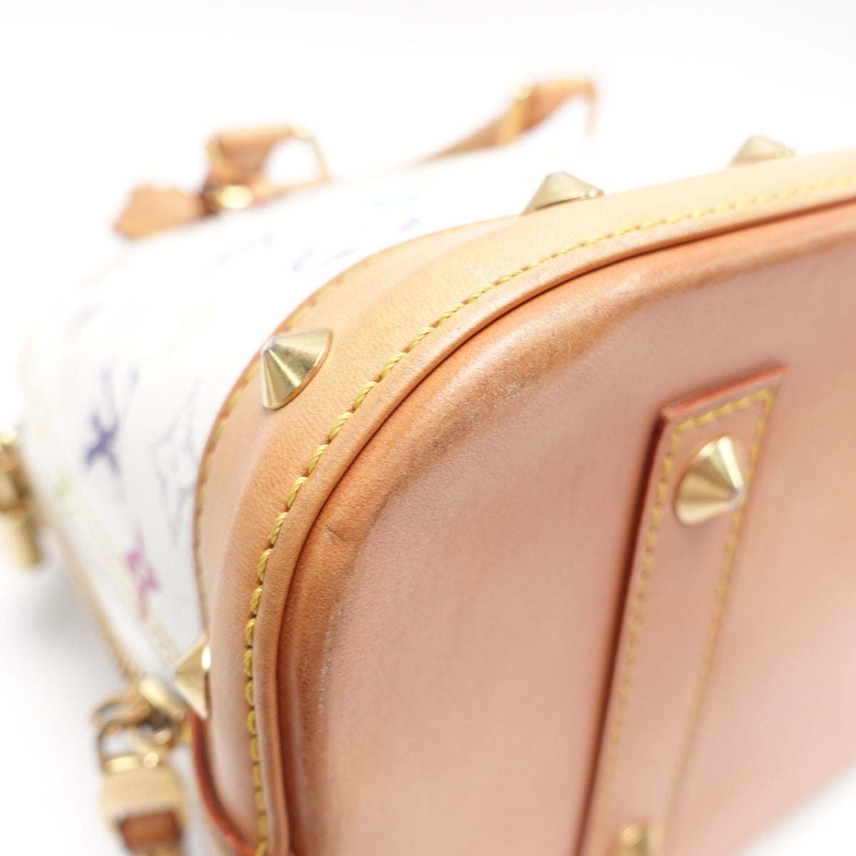 Pre-Owned Louis Vuitton Alma PM White Monogram Coated Canvas Satchel T10442757