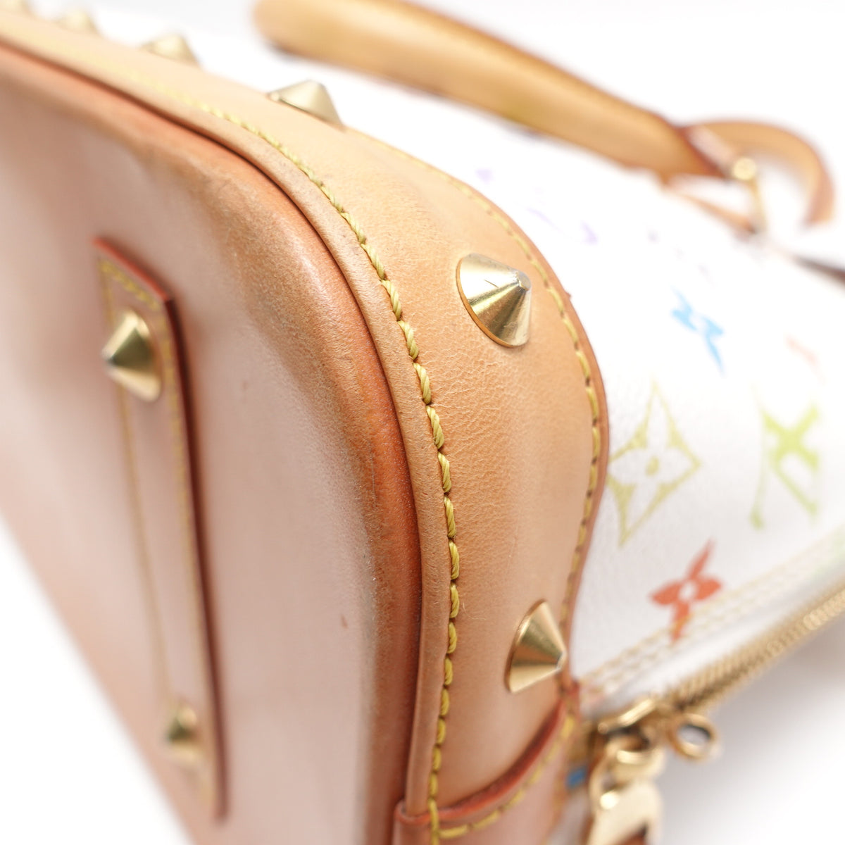 Pre-Owned Louis Vuitton Alma PM White Monogram Coated Canvas Satchel T10442757