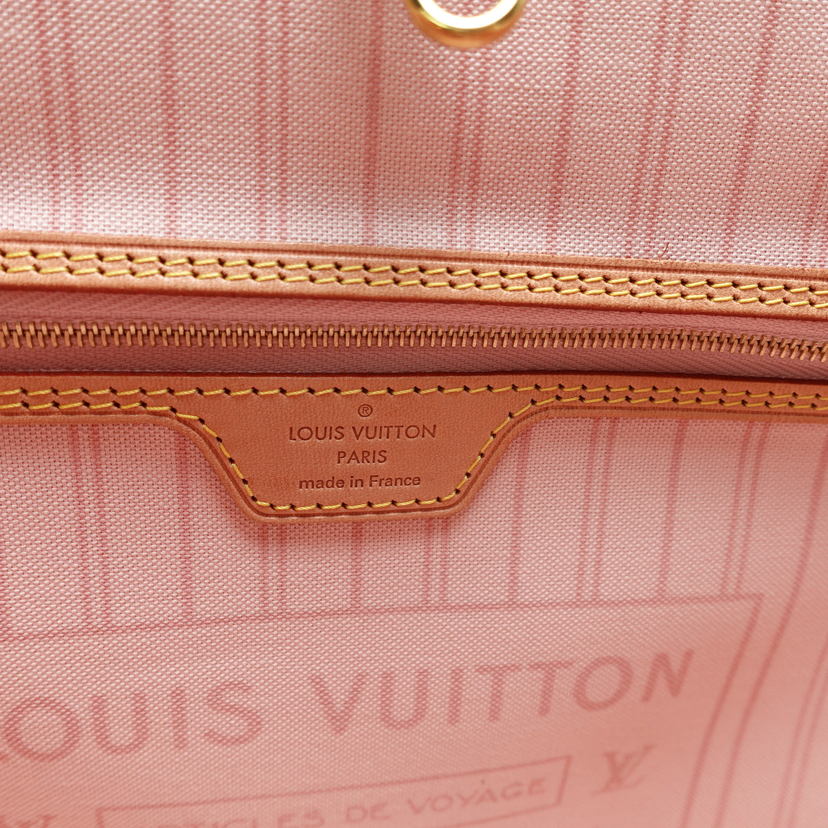 Pre-Owned Louis Vuitton Neverfull MM W/Pouch White Damier Azur Canvas Tote Bag T10442037