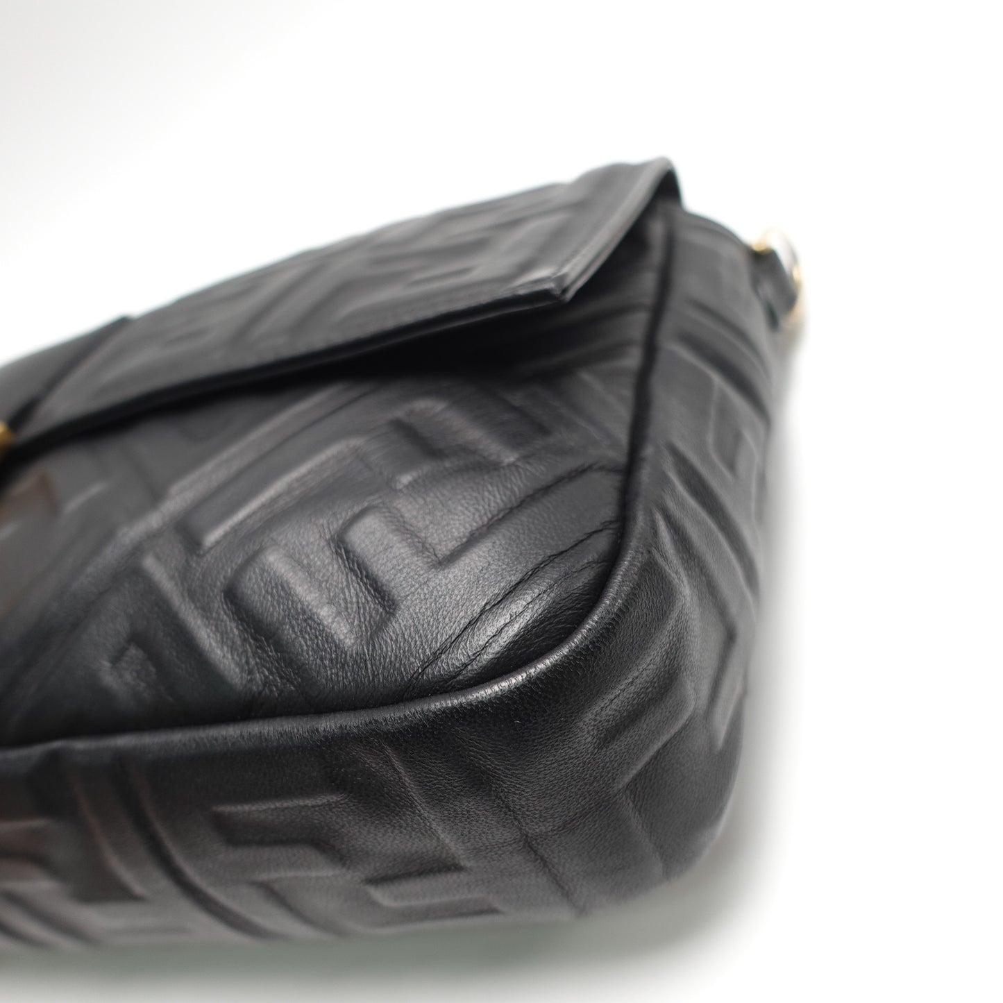 Pre-Owned Fendi Baguette Black Lambskin Leather Shoulder Bag T10443190