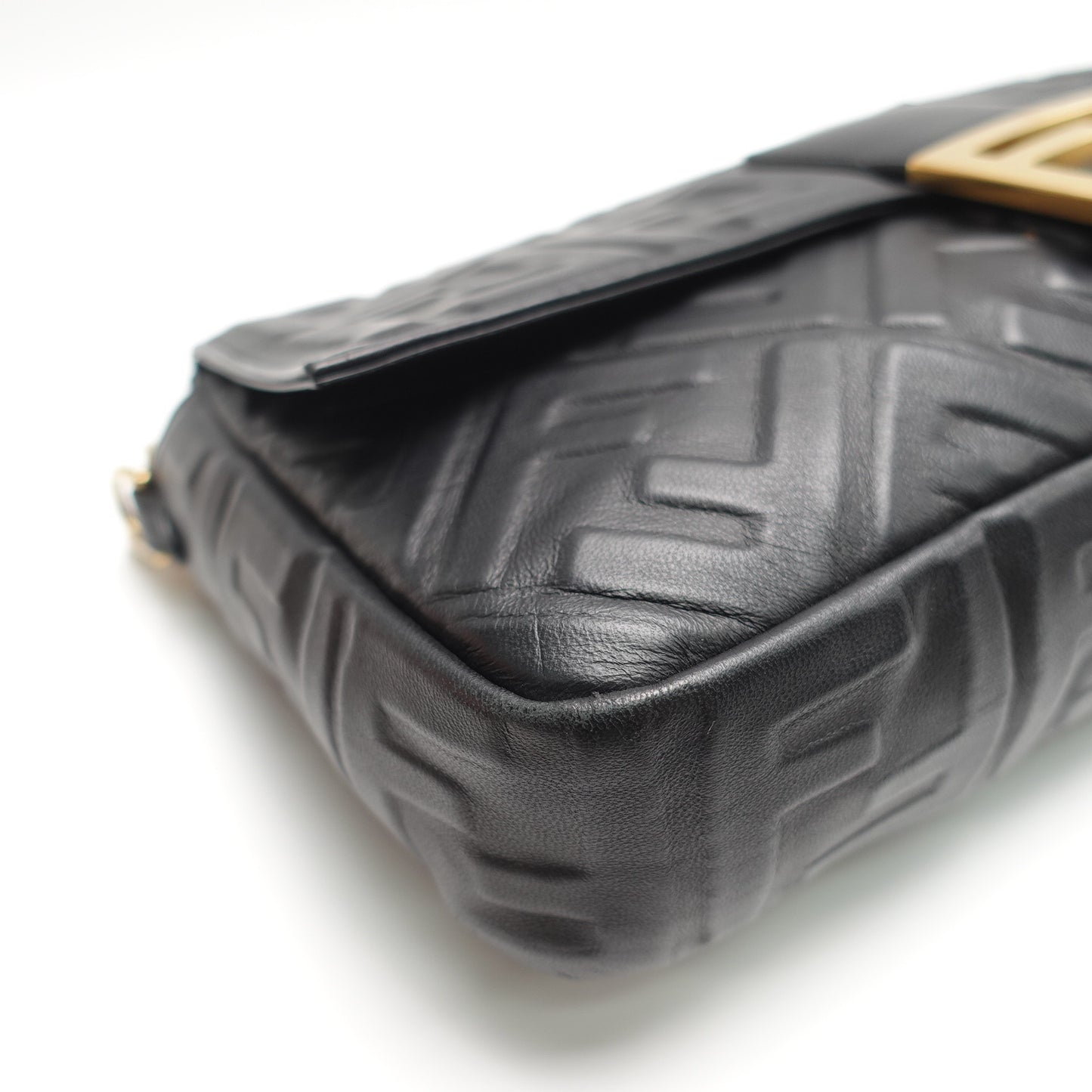 Pre-Owned Fendi Baguette Black Lambskin Leather Shoulder Bag T10443190