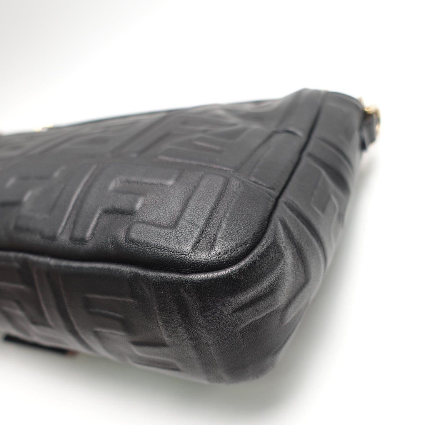 Pre-Owned Fendi Baguette Black Lambskin Leather Shoulder Bag T10443190