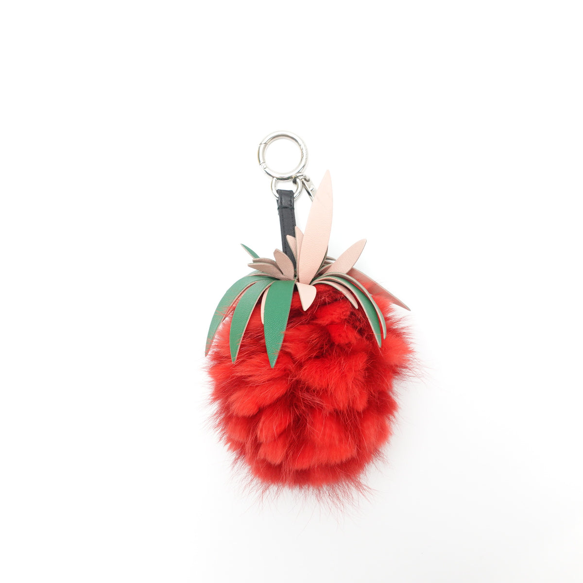 Pre-Owned Fendi Red Fur Bag Charm T10443646