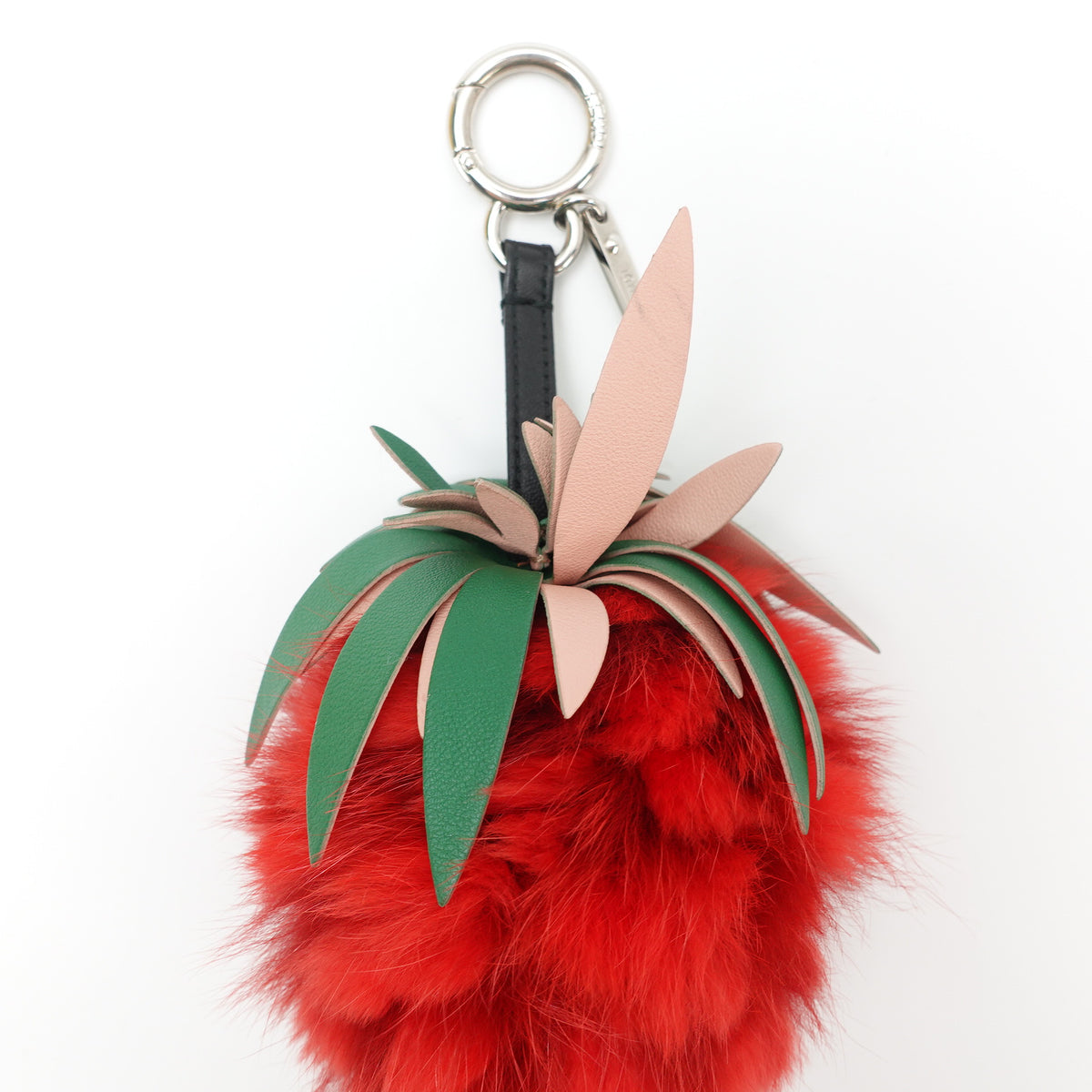 Pre-Owned Fendi Red Fur Bag Charm T10443646