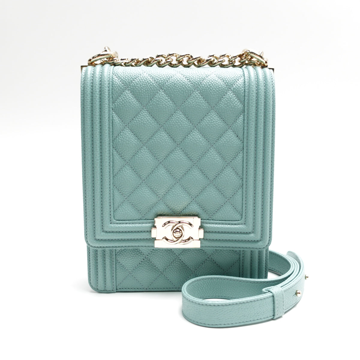 Chanel Leboy Teal Caviar Shoulder Bag T10445056