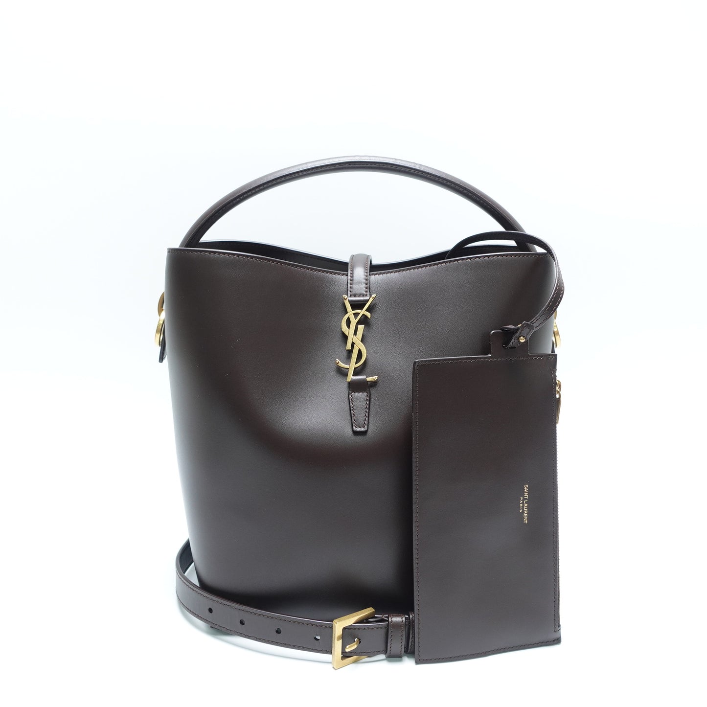 Saint Laurent LE37 Brown Calfskin Leather Shoulder Bag T10445066