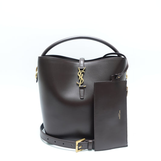 Saint Laurent LE37 Brown Calfskin Leather Shoulder Bag T10445066