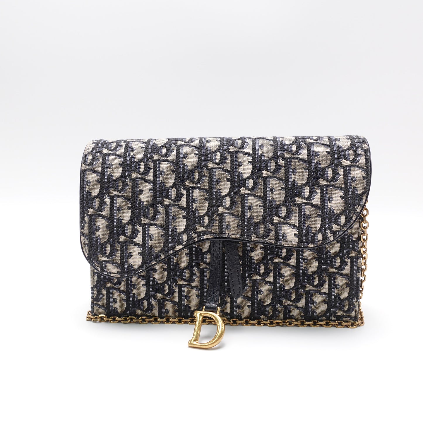 Pre-Owned Dior Saddle Woc Blue Obique Canvas Shoulder Bag T10442914
