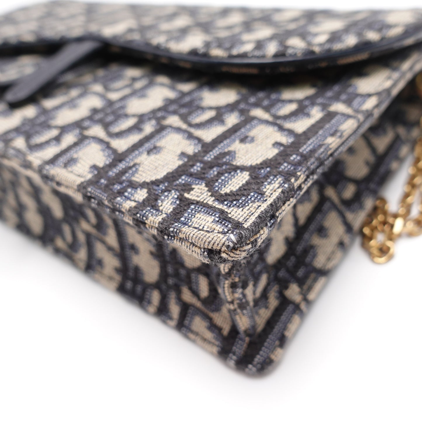 Pre-Owned Dior Saddle Woc Blue Obique Canvas Shoulder Bag T10442914