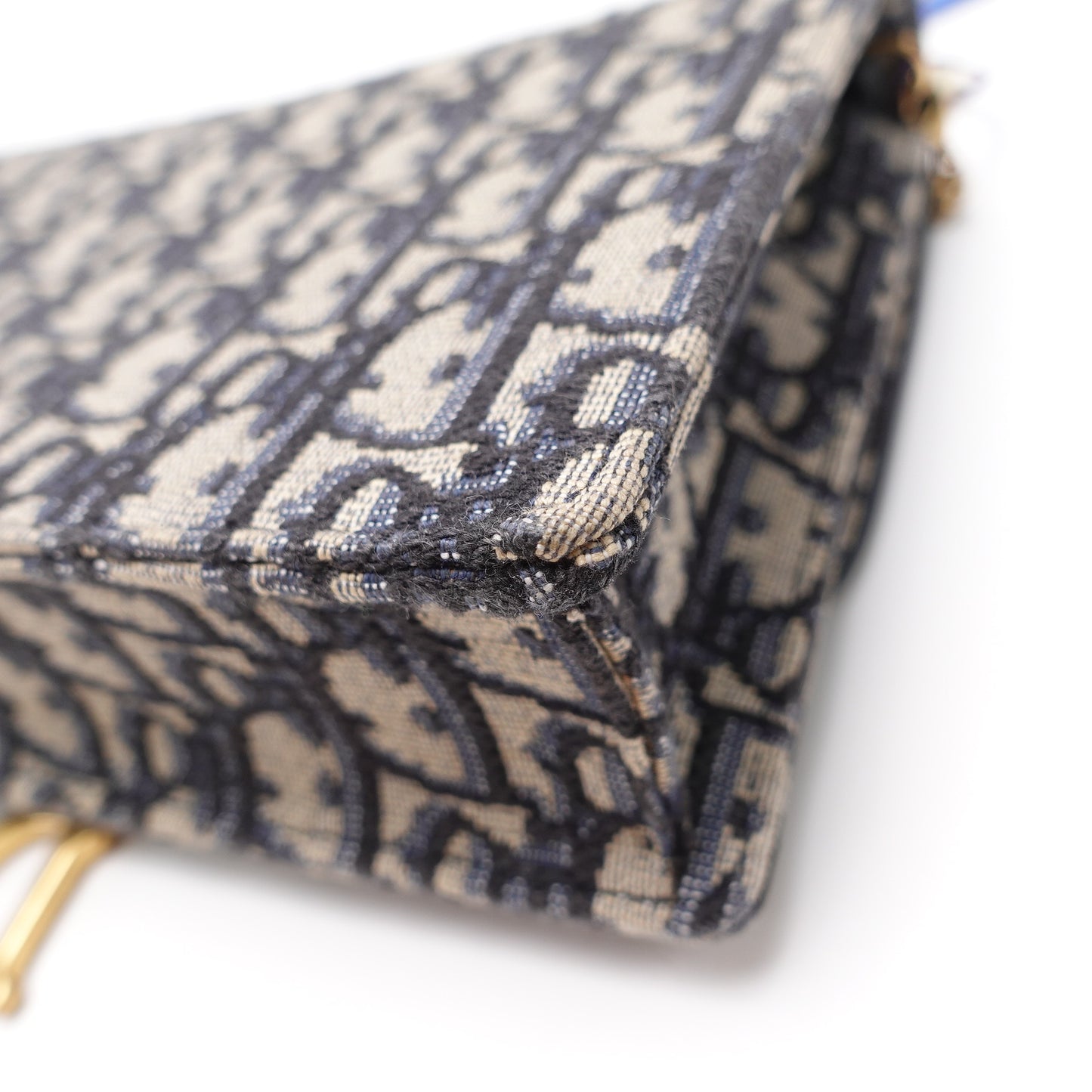 Pre-Owned Dior Saddle Woc Blue Obique Canvas Shoulder Bag T10442914