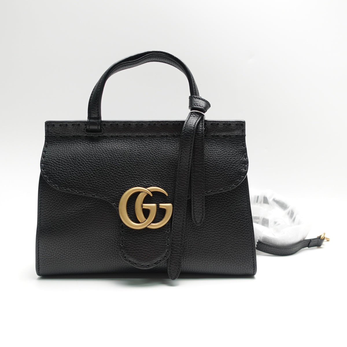 Gucci GG Marmont Black Calfskin Leather Shoulder Bag T10447621