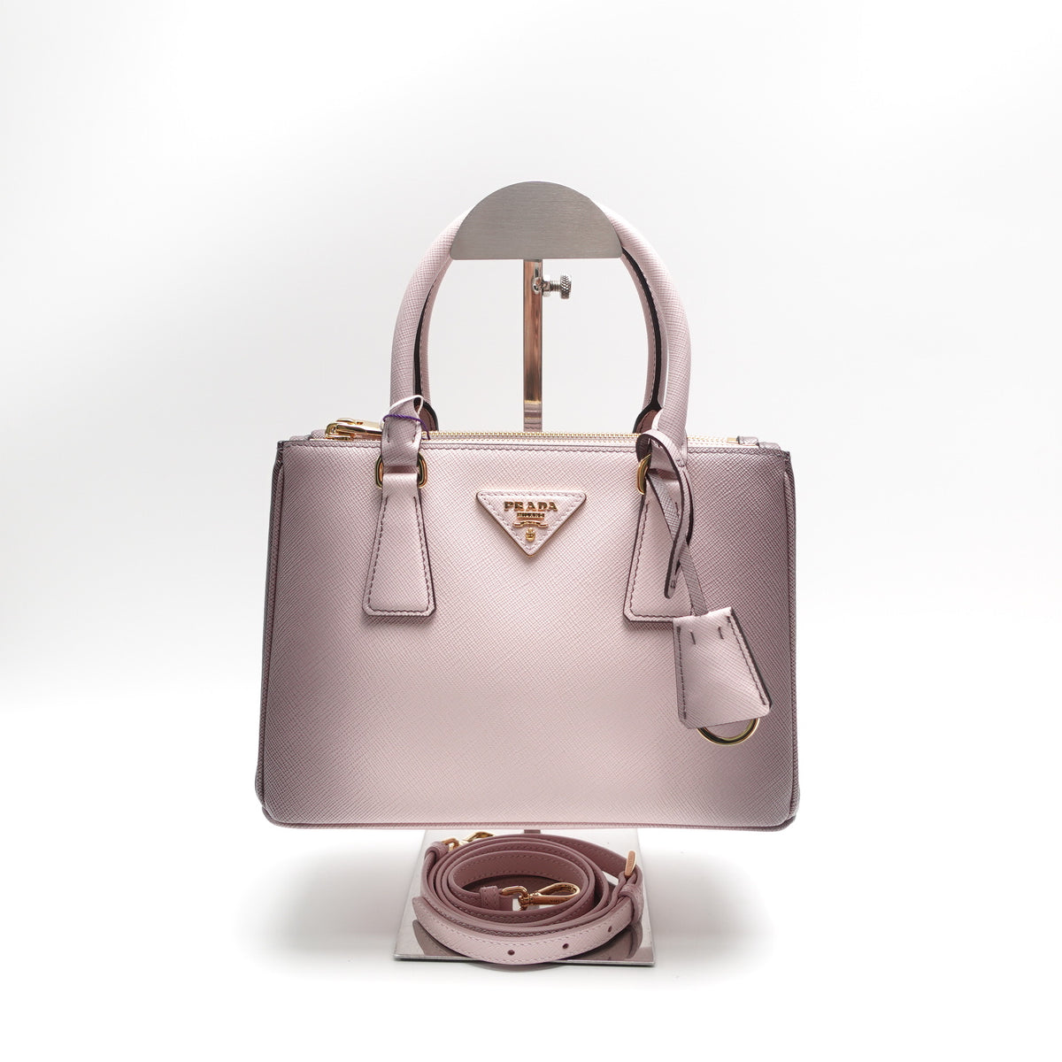 Pre-Owned Prada Galleria Small Pink&Black Saffiano Shoulder Bag T10447943