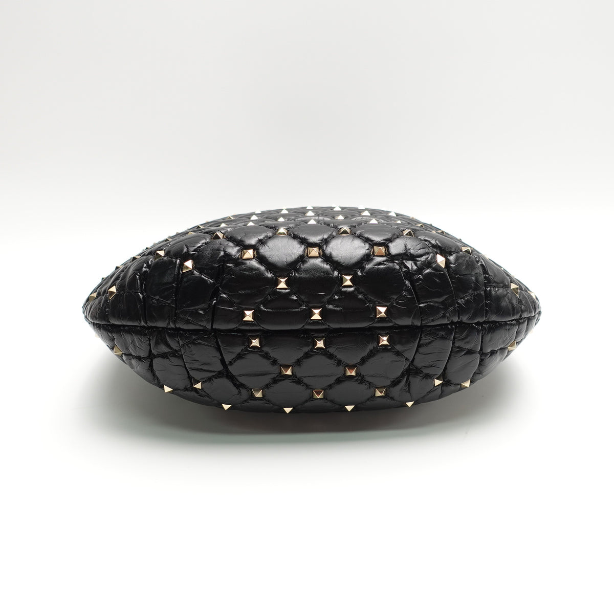Pre-Owned Valentino Rockstud Spike Black Lambskin Leather Shoulder Bag T10446526