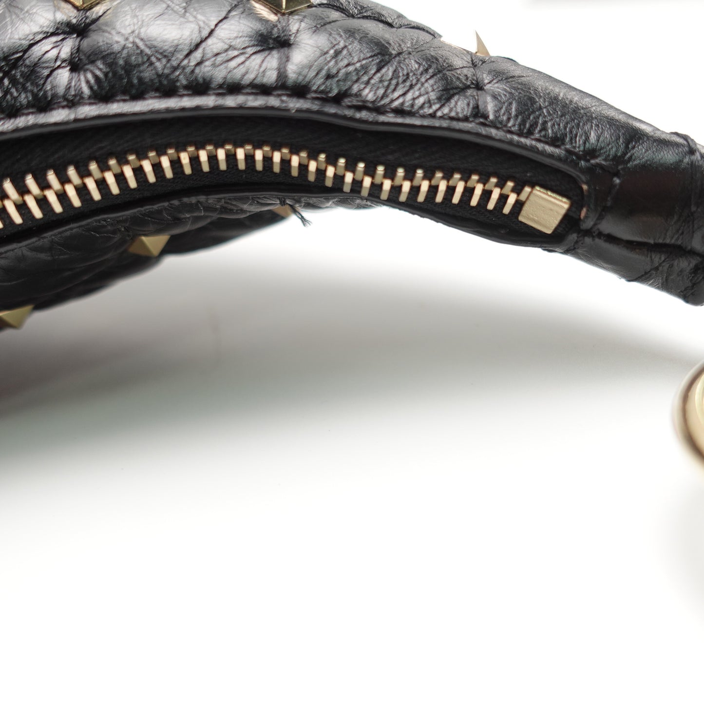 Pre-Owned Valentino Rockstud Spike Black Lambskin Leather Shoulder Bag T10446526