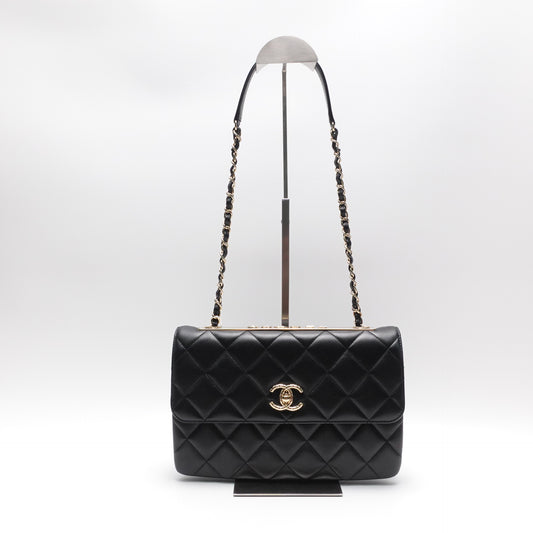 Pre-Owned Chanel Trendy CC Black Lambskin Leather Shoulder Bag T10447542