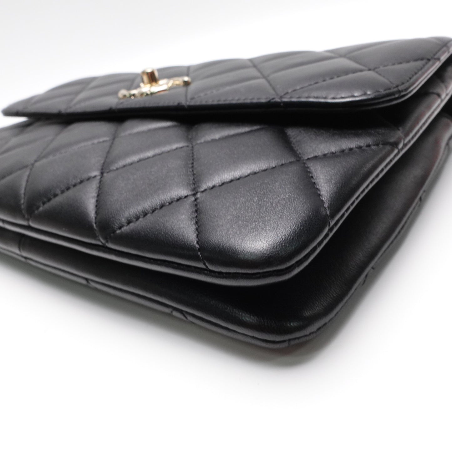 Pre-Owned Chanel Trendy CC Black Lambskin Leather Shoulder Bag T10447542