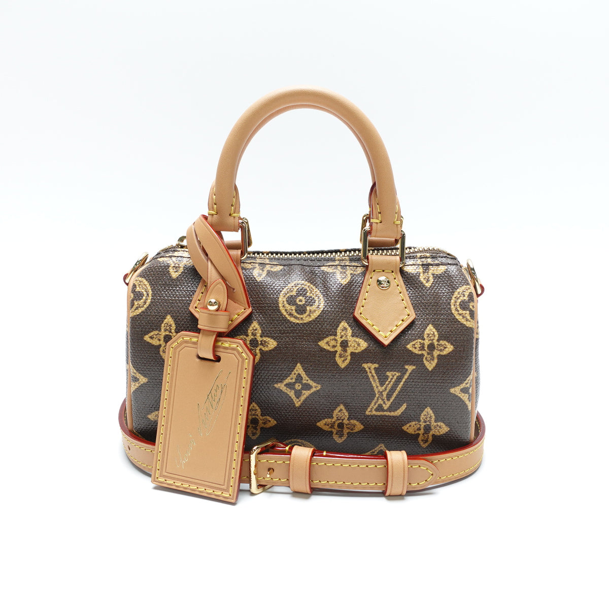 Pre-Owned Louis Vuitton Speedy Nano Brown Canvas Shoulder Bag T10446985