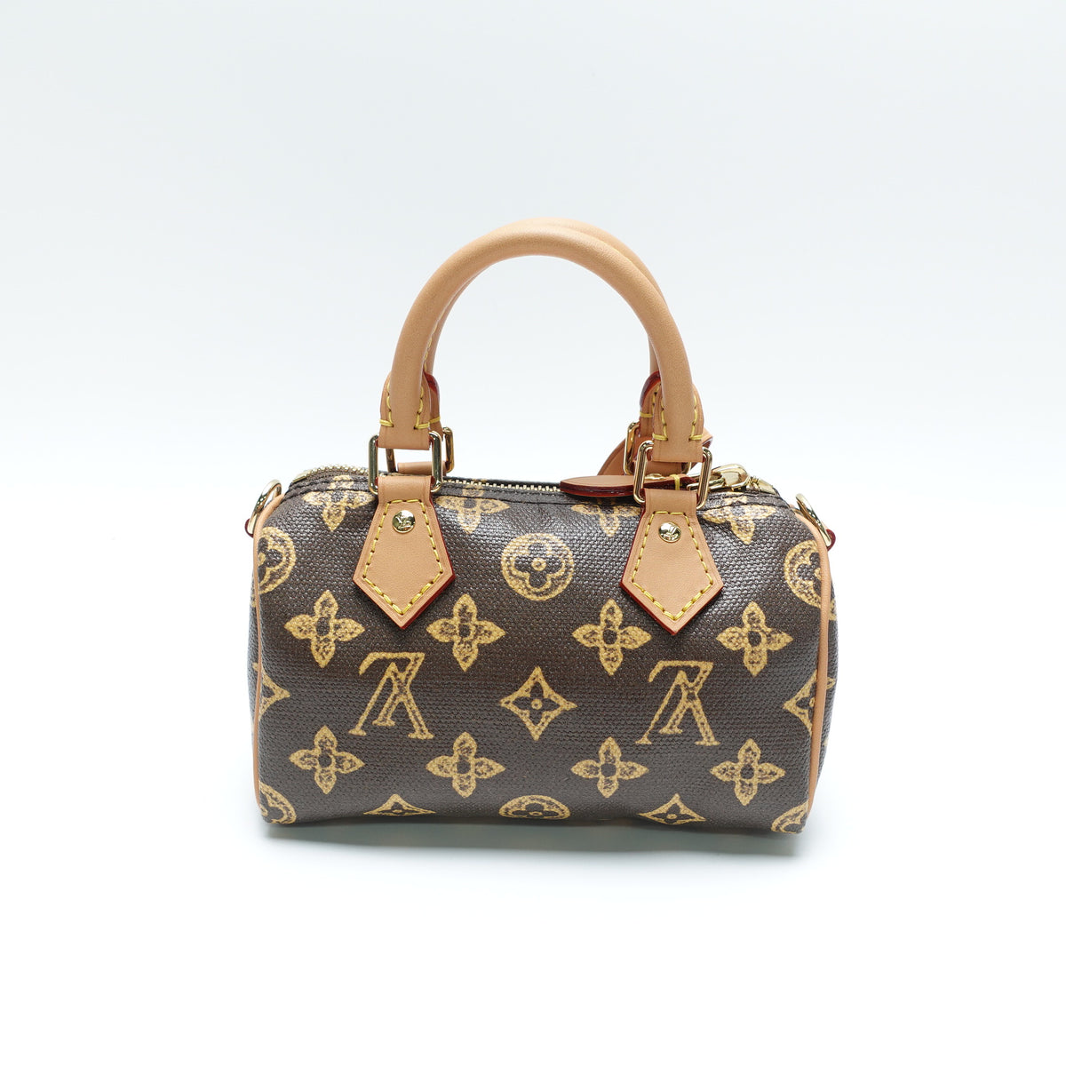 Pre-Owned Louis Vuitton Speedy Nano Brown Canvas Shoulder Bag T10446985