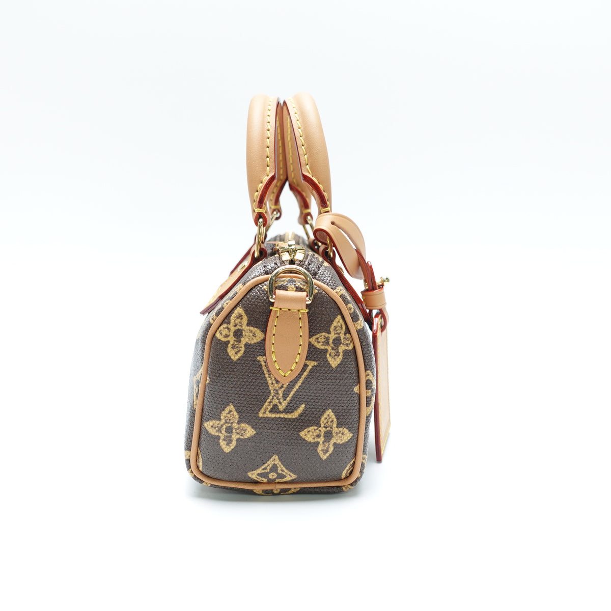 Pre-Owned Louis Vuitton Speedy Nano Brown Canvas Shoulder Bag T10446985