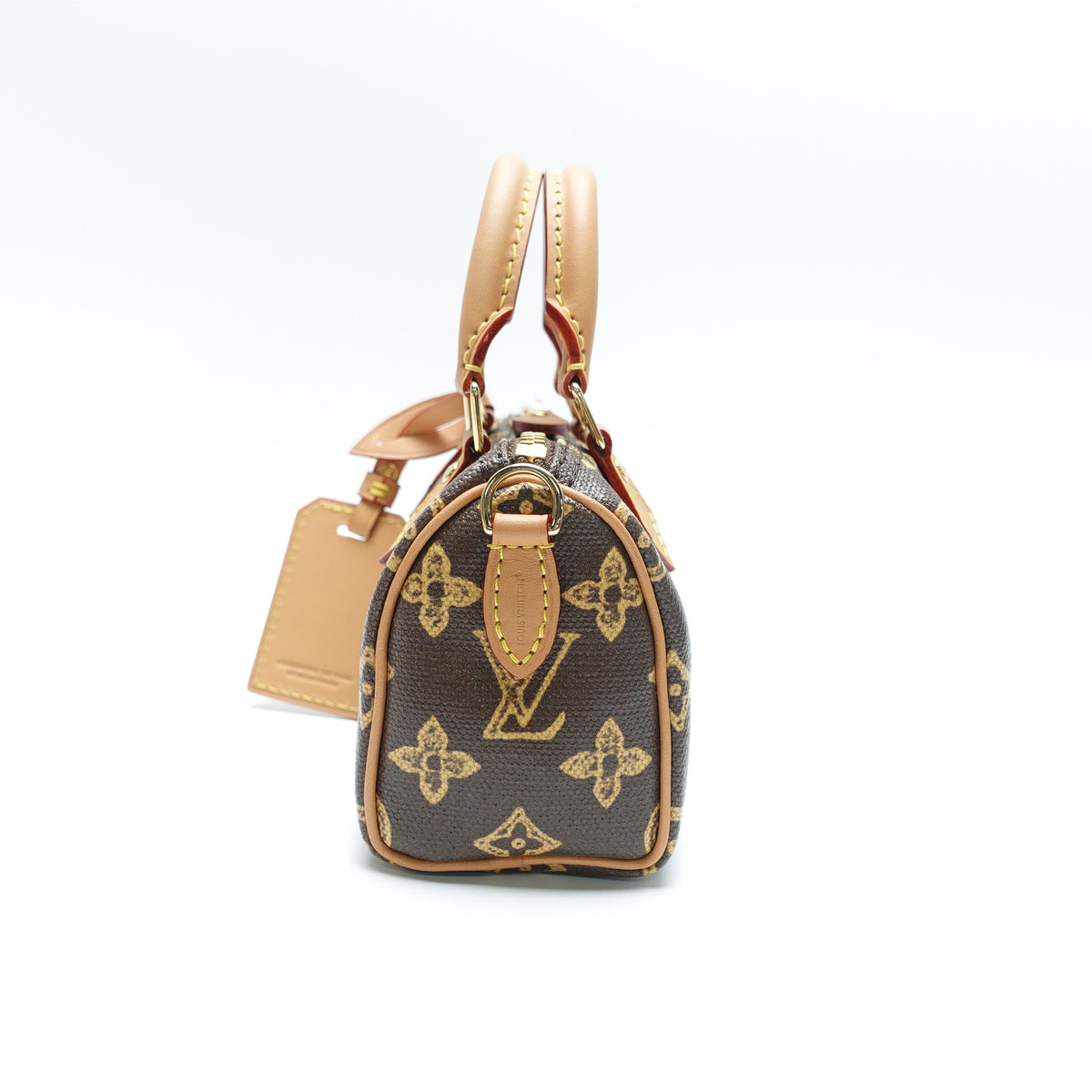 Pre-Owned Louis Vuitton Speedy Nano Brown Canvas Shoulder Bag T10446985
