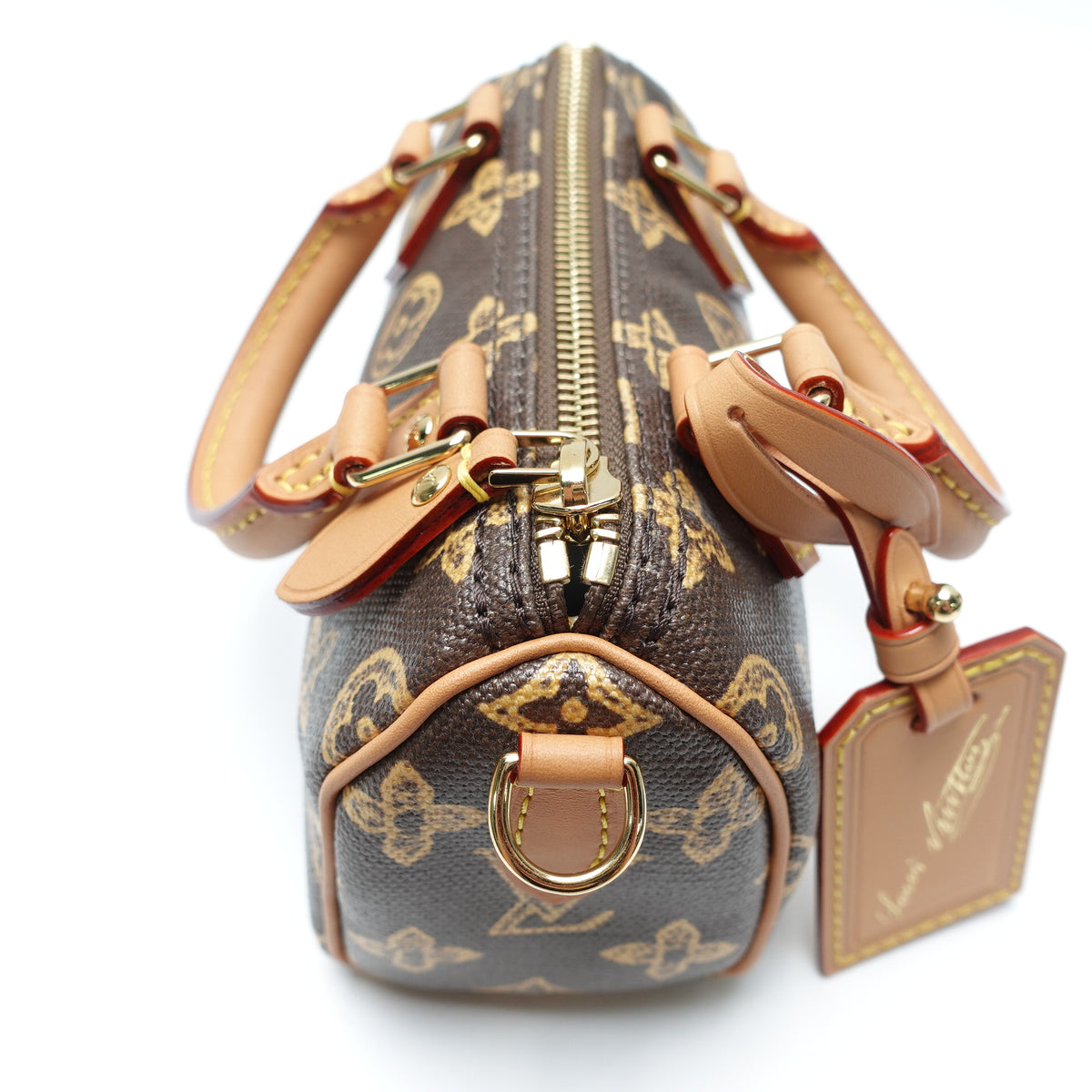 Pre-Owned Louis Vuitton Speedy Nano Brown Canvas Shoulder Bag T10446985