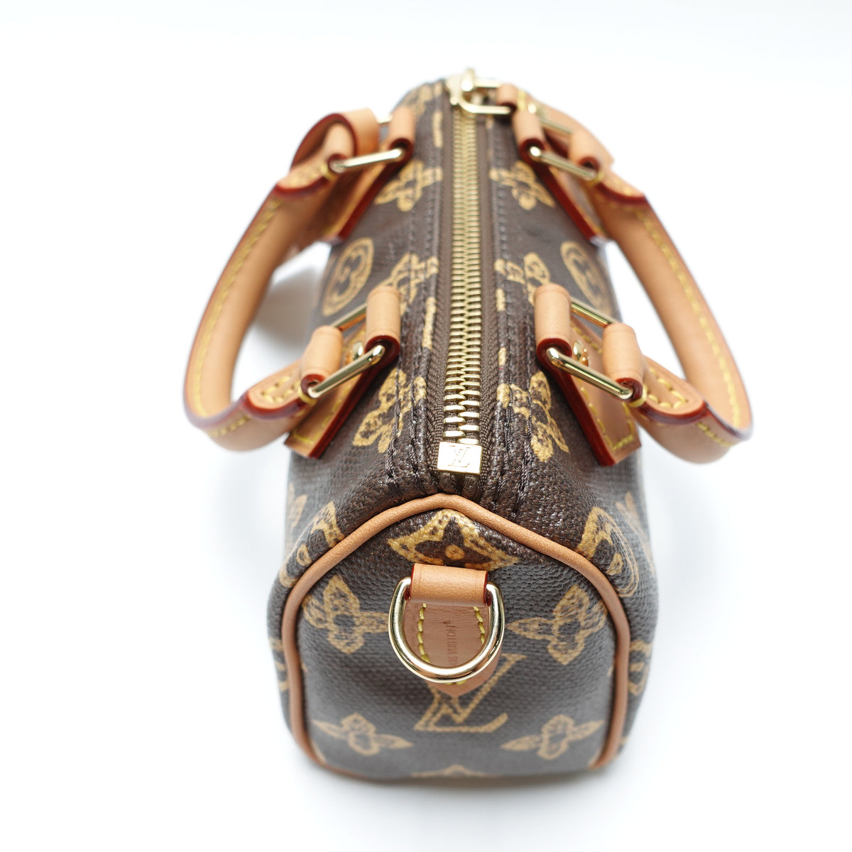 Pre-Owned Louis Vuitton Speedy Nano Brown Canvas Shoulder Bag T10446985