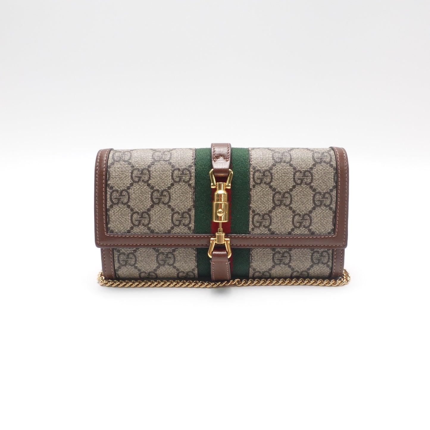 Gucci Jackie 1961 WOC Brown GG Coated Canvas Shoulder Bag T10448502