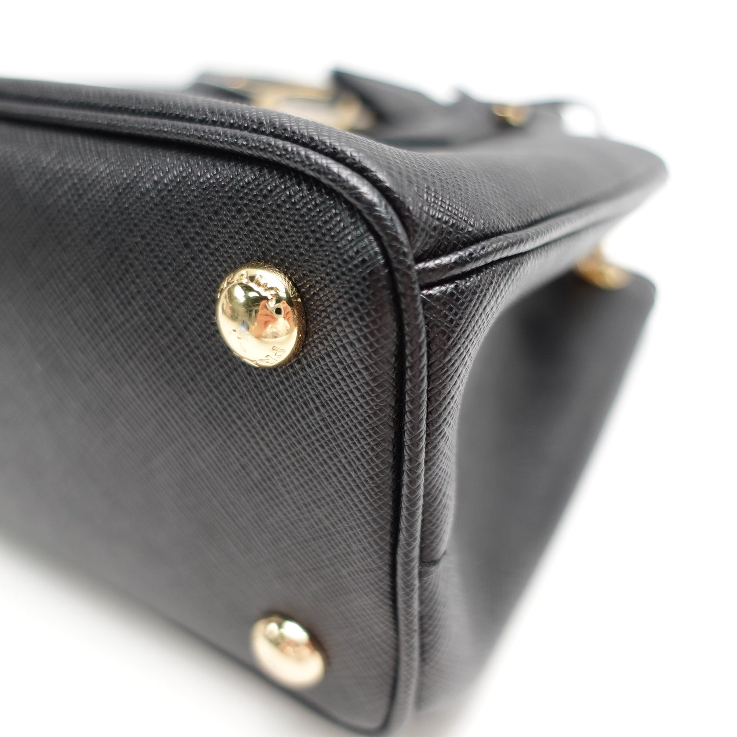 Pre-Owned Prada Galleria Black Calfskin Leather Shoulder Bag T10448325