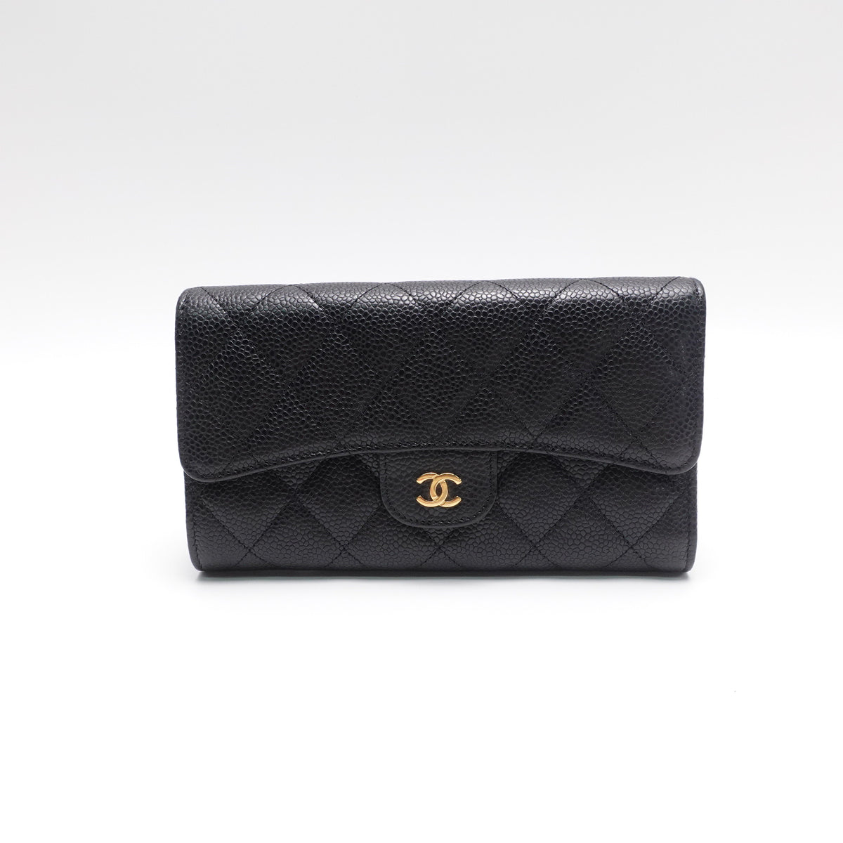 Pre-Owned Chanel Black Caviar Wallet T10452851