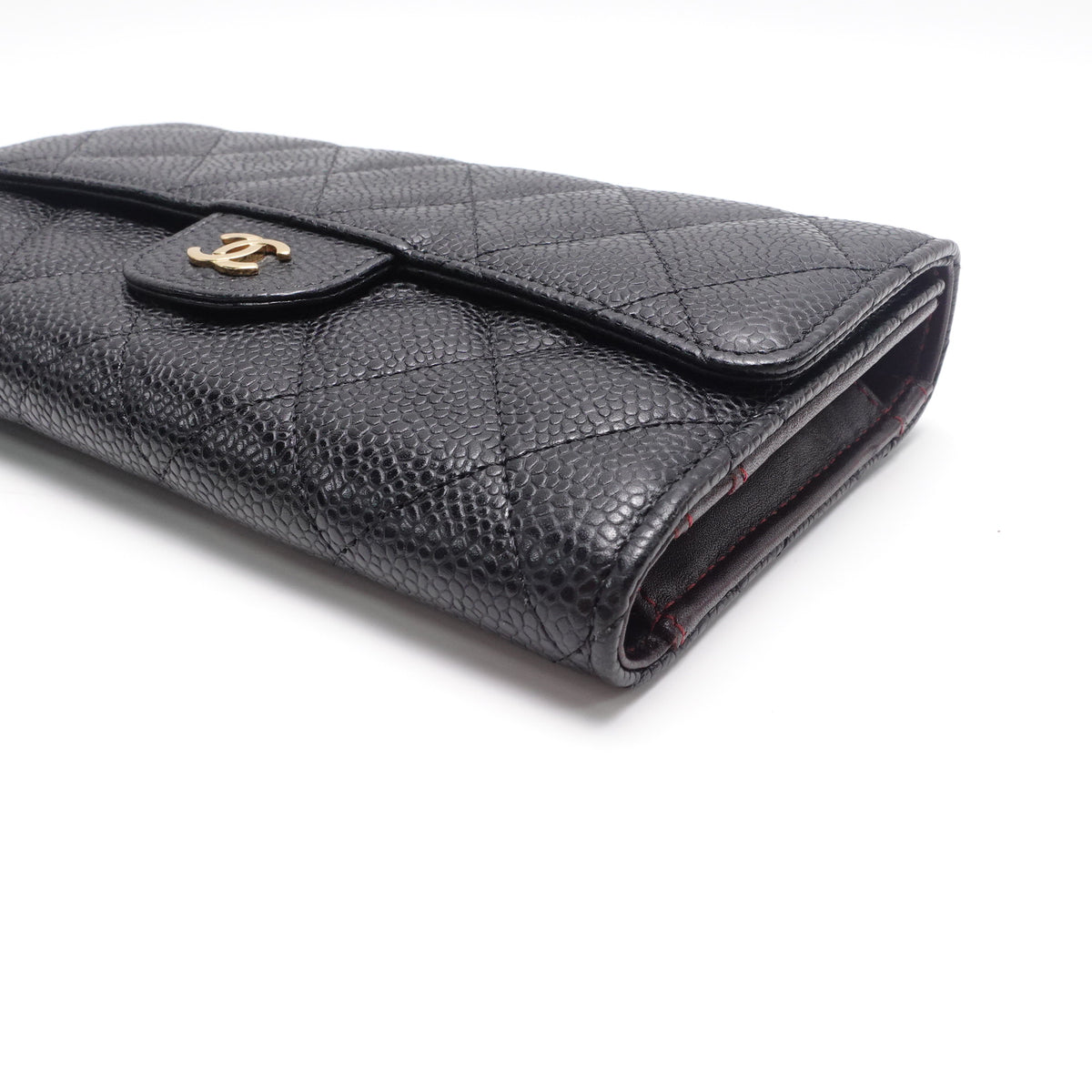 Pre-Owned Chanel Black Caviar Wallet T10452851