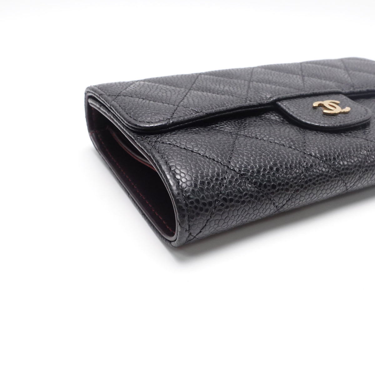 Pre-Owned Chanel Black Caviar Wallet T10452851